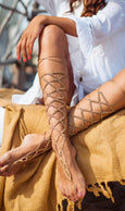 Gold Foot Crochet Gladiator Harness