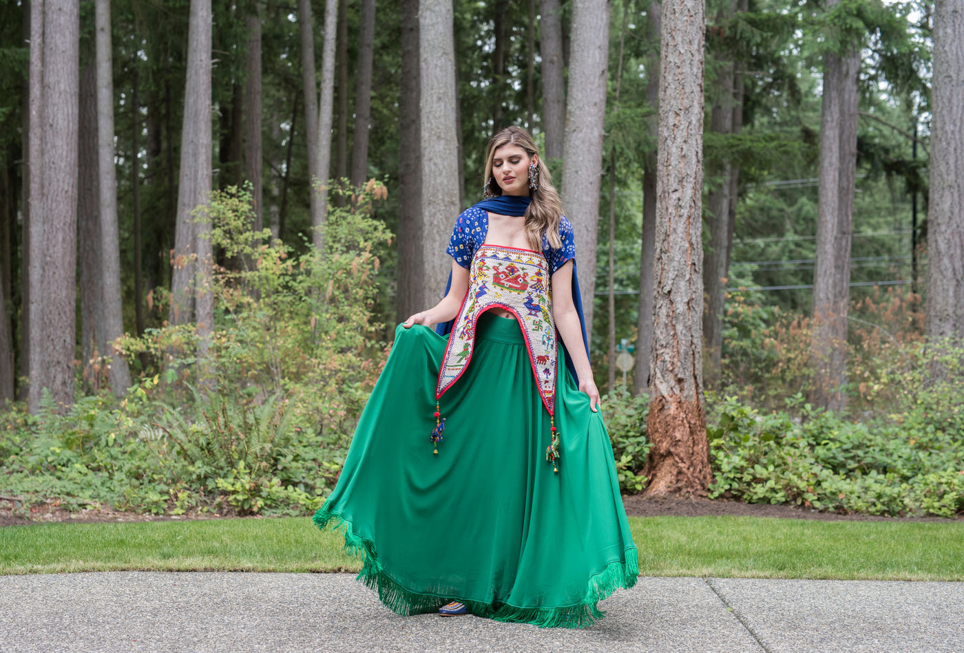 The BRIN Project Toran Blouse Lehenga Set