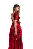 Red Pleated Lehenga