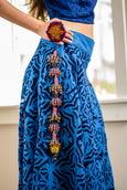 3 Piece Royal Blue Patchwork Lehenga Set