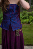 Purple Jacquard Blazer with Dark Dusty Magenta Sequin Lehenga