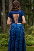 3 Piece Royal Blue Patchwork Lehenga Set