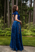 3 Piece Royal Blue Patchwork Lehenga Set