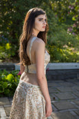 3 Piece Pastel Embroidery Lehenga with dusty silver/gold Blouse Set