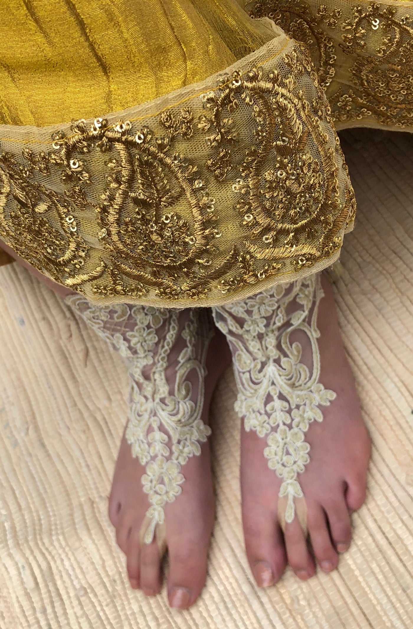 Ivory Foot Lace Harness